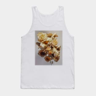 Animal skulls with snake heads surrounded by dry roses Tank Top